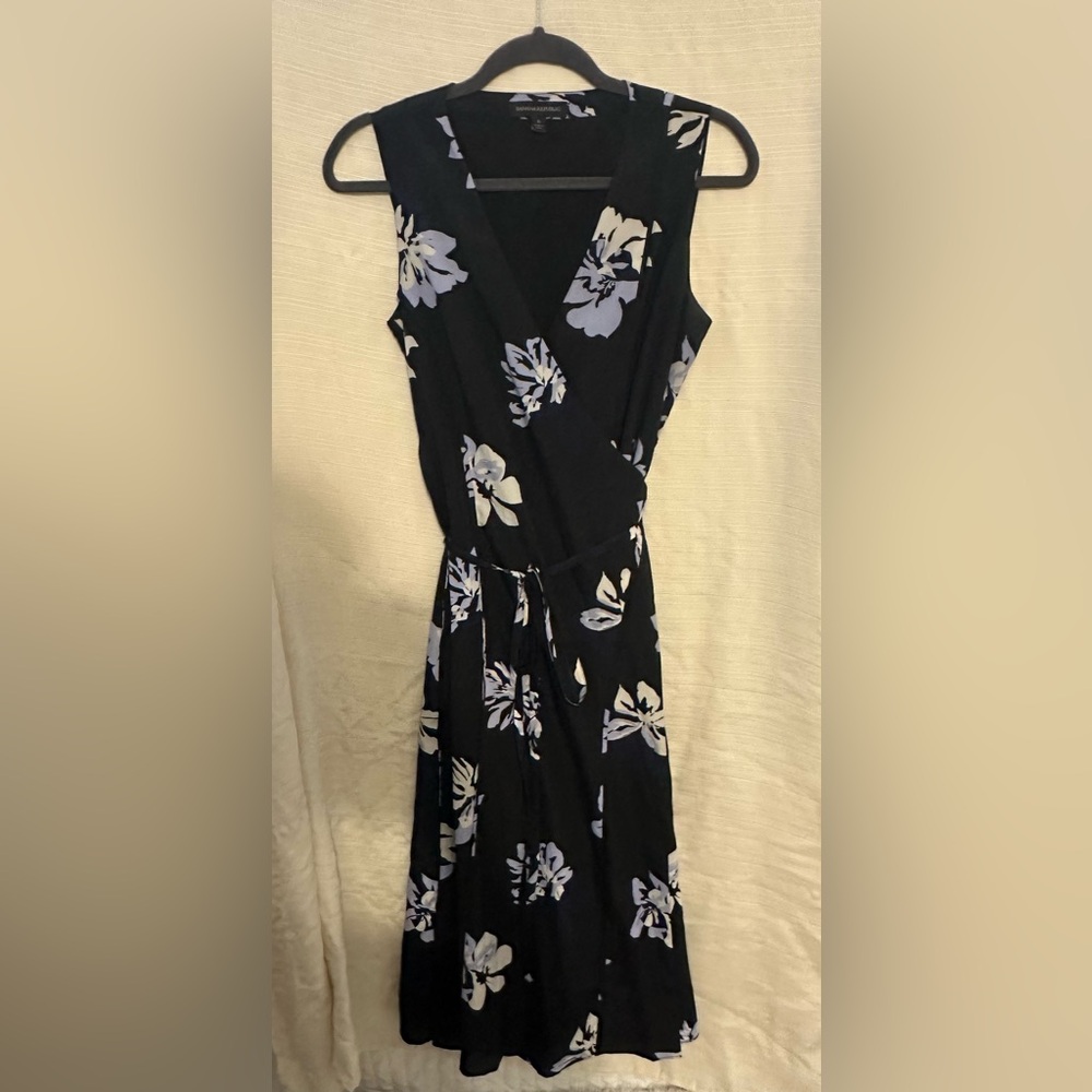 Banana Republic Wrap Dress with White Floral Design